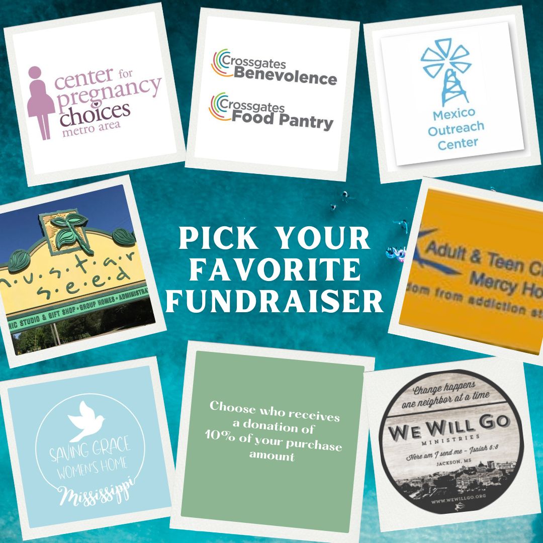 FUNDRAISER CHOICE - 10% OF YOUR PURCHASE PRICE IS DONATED TO YOUR CHOICE FROM THE LIST BELOW!